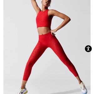 ADAM SELMAN SPORT FRENCH CUT LEGGING NWT RED